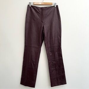 Dead Stock Vintage 90’s Co & Eddy Bootcut Leather Pants Burgundy Wine Color 8
